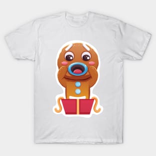 Christmas Sticker, Ginger Man Sticker T-Shirt